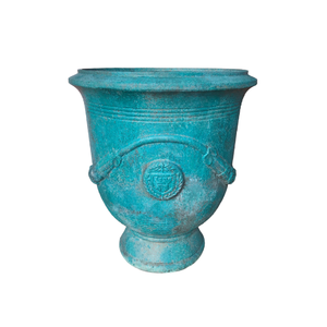 Durable Fiberglass Planter Pot <b>Large</b> Decorative Flower Container Vintage <b>Urn</b> Style Garden Patio Landscaping Decor - Product Image 1