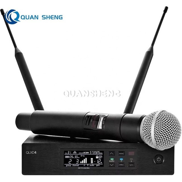 High Quality UHF Professional Wireless Single Channel Handheld Microphone System QLXD4 S58 BETA58A for Stage Performances