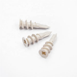Tornillo de Anclaje de Plástico Nylon para Paneles de Yeso, 13x42mm, PE POM # Tornillo Autorroscante de Cabeza Plana de Acero al Carbono 8X32, Grado 4.8/6.8/8.8, Brillante - Product Image 1