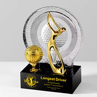 Trophée en cristal gravé sur mesure, Médaille de golf, Gravure pour Champion de par-putt, Birdie, Distance la plus longue, Score brut