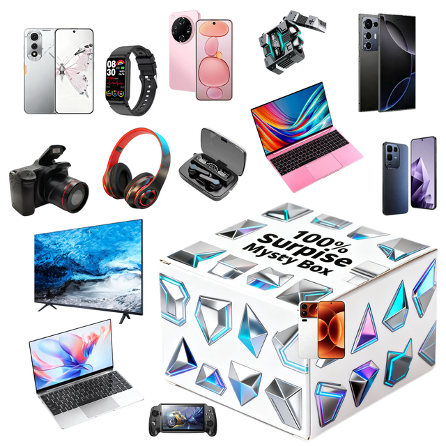 Hot Sale 100% Get Phone 3C Electronics Gadget Mystery Box Smart Mobile Phones 5G Smartphone Watch Earphone 5 Pieces Lucky Gift