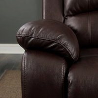 Ensemble de canapés inclinables manuels en cuir Frank Classic Air, canapé inclinable pour salon avec console centrale rabattable et porte-gobelets