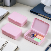 Boîte portable rectangulaire rose en plastique PP de 7,5 cm pour le rangement de cosmétiques, pièces de quincaillerie, pierres précieuses, montres, boucles d'oreilles, ongles à presser et cartes