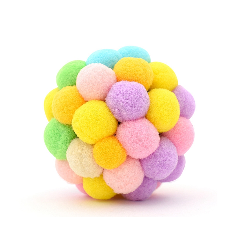 Лидер продаж на Amazon, цветной прыгающий мяч с колокольчиком для кошек, играющий в Радужный мяч для домашних животных