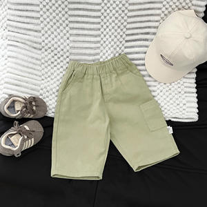 Pantalons <span class=keywords><strong>cargo</strong></span> décontractés en coton pour garçons, style coréen, couleur unie, automne-hiver, nouveaux pantalons droits élégants et polyvalents - Product Image 6