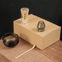 Ensemble de thé matcha artisanal en bambou, kit de cérémonie du thé japonais, bol à thé écologique, cuillère à thé, fouet, support pour fouet