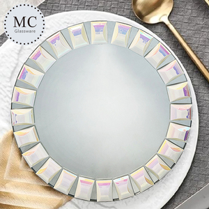 Trang trí melamine dịch vụ sạc tấm cho nhà 13inch bạc tấm ăn tối kim cương mô hình lấp lánh - Product Image 5