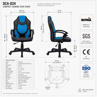 Chaise de jeu moderne en cuir PU bicolore avec accoudoirs incurvés fixes, réglage de hauteur de 12 cm, pour bureau à domicile, étude ou étudiant