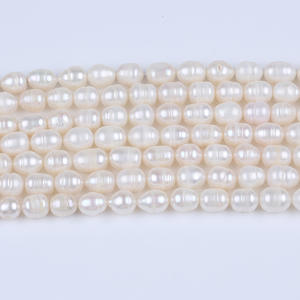 Promotion : Perles d'eau douce naturelles blanches de 9-10 mm, en forme de mètre, pour la fabrication de bijoux DIY, colliers, bracelets, vente en gros depuis Zhuji - Product Image 2