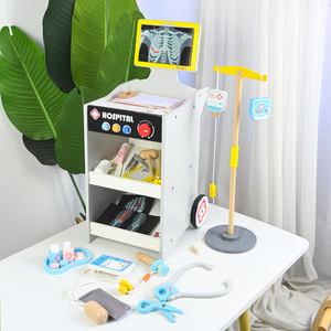 Ensemble de jeu de simulation de <span class=keywords><strong>docteur</strong></span> <span class=keywords><strong>en</strong></span> <span class=keywords><strong>bois</strong></span>, trousse médicale pour enfants avec seringue, étui médical, <span class=keywords><strong>jouet</strong></span> de jeu de rôle, cadeau éducatif pour garçons et filles de 3 à 6 ans - Product Image 3