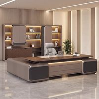 Scrivania Direzionale a L di Lusso Moderna per CEO/Manager con Funzione Elettrica