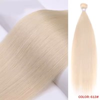 Extensions de cheveux synthétiques lisses et soyeux, effet naturel, noir, super doux et soyeux