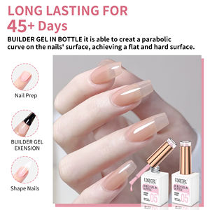 Para extensiones de uñas Unigel BIAB, venta al por mayor, esmalte de Gel UV en botella, capa superior y base para uso en salón - Product Image 3