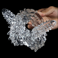 Jouet sexuel anal double tête transparent extra-long Dongguan pour adultes, dispositif de masturbation féminine, gode, jouet sexuel lesbien