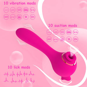 Vibromasseur à main 10 <span class=keywords><strong>Mods</strong></span> de vibration 10 <span class=keywords><strong>Mods</strong></span> d'aspiration 10 <span class=keywords><strong>Mods</strong></span> de lécher Stimulateur clitoridien Masturbation Sex Toys pour femmes - Product Image 2