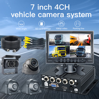 Système de caméra de recul CCENTEN, métal et plastique, camion lourd, véhicule, bus, H.264 SD DVR, 4 canaux, boîte noire de voiture, 7 pouces