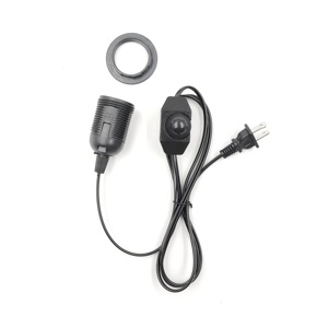 Support de lampe E27 avec douille à vis, <span class=keywords><strong>abat</strong></span>-<span class=keywords><strong>jour</strong></span> en plastique et fil de suspension <span class=keywords><strong>pour</strong></span> lustre - Product Image 1