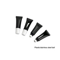 LZ Pack Vente flash 10g 10ml Tubes de baume à lèvres noir mat brillant Logo personnalisé Applicateur en métal souple Tubes vides pour gloss à lèvres à presser
