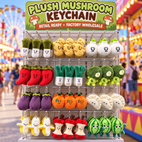 Porte-clés en peluche amusant en forme de légumes et fruits, rembourré en coton PP doux, idéal pour cadeau de fête ou machine à griffes
