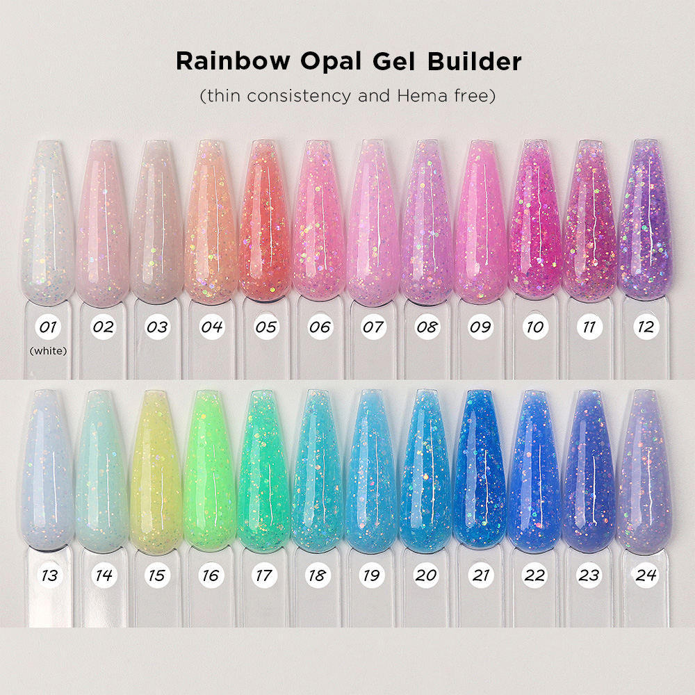 Gel de construction Opale Arc-en-ciel (consistance fine et sans HEMA)