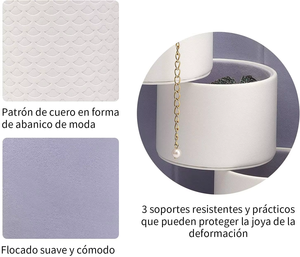 PU Leather Rotating Cylinder Jewelry Organizer With Suede Lining And Magnetic Closure For Necklaces And <b>Rings</b> - Product Image 5