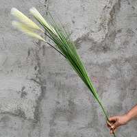 Herbe artificielle en PVC de qualité supérieure avec pointes à triple plume pour la décoration de Pâques, style nordique, accents pour chambre et café