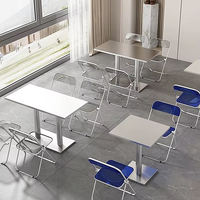 Table à manger en acier inoxydable, version épaissie - Sièges de cantine pour étudiants/employés d'usine