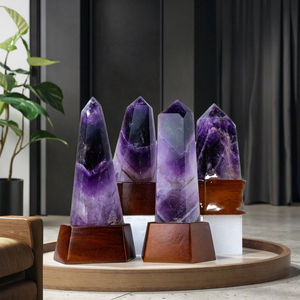 Venta al por Mayor de Cristal de Cuarzo Natural, Modelo de Pirámide <span class=keywords><strong>Hexagonal</strong></span>, Varita de Punta de Amatista de Ensueño, Piedras Curativas de Feng Shui para Decoración - Product Image 2