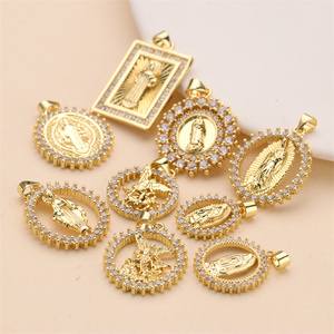 Custom Metal Gold/Silver Plated <strong>St</strong> <strong>Jude</strong> Thaddeus Jesus Virgin Mary Cross Charms Pendants for Jewelry Making Accessories - Product Image 2