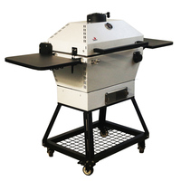 Barbecue au charbon de bois extra large en acier inoxydable de 24 pouces, structure creuse à double couche, pour jardin, usage commercial extérieur