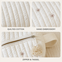 Sac à langer matelassé moderne en coton à motif galaxie, sac de maman brodé, sac fourre-tout à suspendre pour poussette, multifonctionnel, fermeture éclair personnalisée, durable