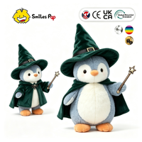 Offre Spéciale EN71 GRS FSC Peluche personnalisée avec logo, Pingouin Sorcière, Animal en peluche sur mesure, Fabricant de jouets en peluche au design animalier mignon