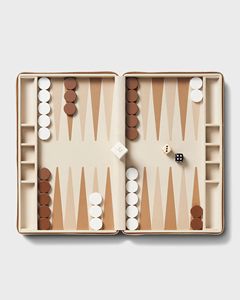 Popular Pu Leather Rectangle <strong>Backgammon</strong> Blue Beige Simple Luxury <strong>Backgammon</strong> Board Game <strong>Set</strong> - Product Image 2