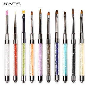 Pinceau à ongles KADS avec manche en strass et cristaux, pinceau en nylon pour extension de gel UV, outils de manucure, stylo de dessin pour nail art - Product Image 1
