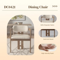 Chaise de salle à manger rembourrée de luxe au design moderne, avec structure en bois massif et pieds en chêne - Meubles pour bureau à domicile et bar à domicile