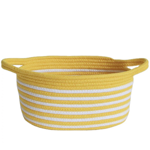 Cestino portaoggetti intrecciato in cotone, materiale in tessuto verde fatto a mano, <span class=keywords><strong>scatola</strong></span> di cestini di frutta <span class=keywords><strong>da</strong></span> <span class=keywords><strong>scrivania</strong></span> di medie dimensioni - Product Image 5