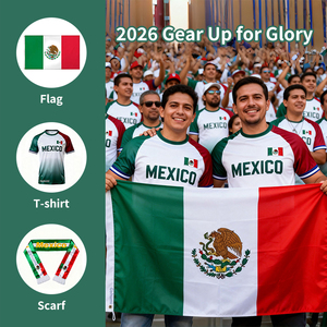 Drapeau personnalisé de supporter de football Gahumi 2026 Canada Mexique États-Unis, fabrication en usine, tous les pays, achat en gros, drapeau personnalisé à suspendre en extérieur 3x5 - Product Image 2