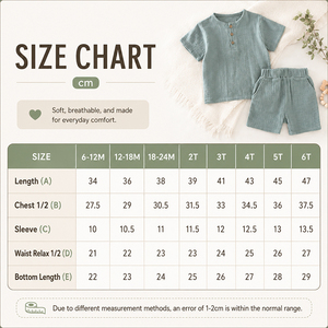 Conjunto de Dos Piezas de Algodón Orgánico 100% para Bebés, Camiseta de Manga Corta y Pantalones Cortos de Gasa Arrugada, Ropa de Verano para Niños y Niñas - Product Image 5