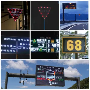 Stop Solar Powered Blink Flashing Electronic LED Traffic Solar Road Warning Signage LED Arrow Signs Board Factory Price