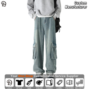 <span class=keywords><strong>Pantalon</strong></span> cargo en denim surdimensionné pour <span class=keywords><strong>homme</strong></span>, vintage, délavé, coupe ample, jean décontracté, streetwear, <span class=keywords><strong>pantalon</strong></span> baggy, multi-poches, mode hip-hop, bas - Product Image 2