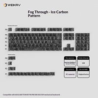 PCTECH Keycaps Translucides Effet Carbone Noir Givré, en Fibre de Carbone, Translucides, Gravure Latérale, Profil Original, PC