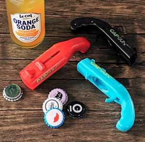 Décapsuleur Nouveauté en Forme de Pistolet Lance-Capsules en Alliage de Zinc Portable avec Filet de Récupération pour Fêtes, Activités de Plein Air et Camping - Product Image 4