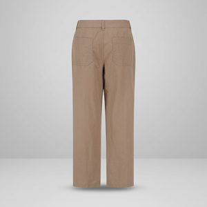 Men's Canvas Linen Blend Baker <b>Chinos</b> Mid Eco-Friendly Casual Stretch Workwear Trousers Lightweight Utility Fatigue Straight Fit - Product Image 3