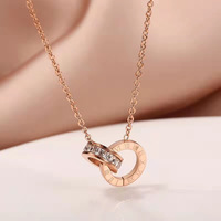 Collier à double anneau en acier inoxydable, luxe léger, design de chaîne de clavicule de niche, collier avec pendentif numérique