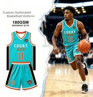 Conjunto de Uniforme de Baloncesto Turquesa de Secado Rápido en 15 Minutos para Hombre, Personalizado - Poliéster 150D, Malla Bridseye de 180GSM, Uniforme de Equipo para Juego, OEM
