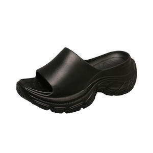 Sandales d'été à talon épais pour femmes <span class=keywords><strong>Paris</strong></span>, nouvelle mode, antidérapantes, pantoufles extérieures en PU, confortables, beige, pour la plage - Product Image 5
