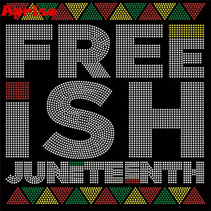 Freeish juneteenth strass transfere a bling iron on camiseta design