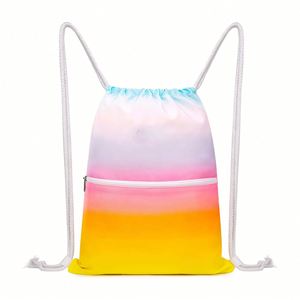 Quality Gym Shopping Exercise Yoga Travel <b>Backpack</b> Waterproof Nylon Color Gradient Nylon <b>Backpack</b> for Kids Party - Product Image 1