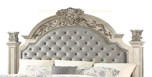 Set di Mobili per <span class=keywords><strong>Camera</strong></span> <span class=keywords><strong>da</strong></span> <span class=keywords><strong>Letto</strong></span> in Stile Americano Moderno, Arredamento in Legno Massello Intagliato per <span class=keywords><strong>Letto</strong></span> Matrimoniale - Product Image 4
