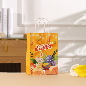 <span class=keywords><strong>Sac</strong></span> cadeau en papier <span class=keywords><strong>kraft</strong></span> brun Lapin de Pâques avec impression en héliogravure, emballage de luxe biodégradable pour les fêtes, bonbons et collations - Product Image 6
